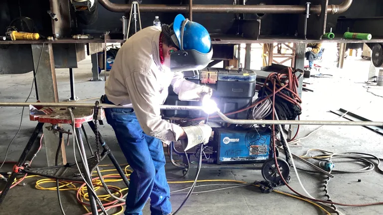 Austal USA pipe welding apprentice